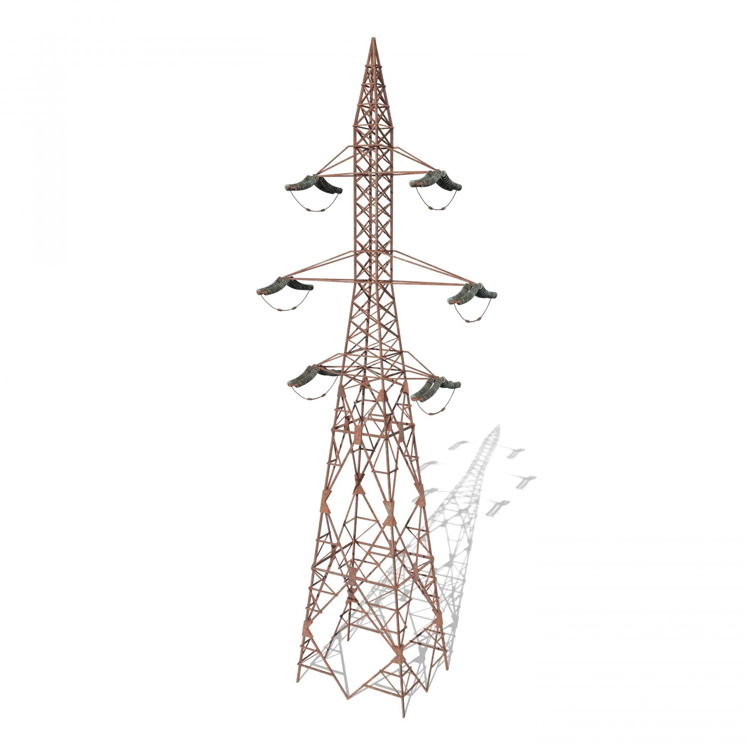 electricity pole 7 weathered 3D Model .c4d .max .obj .3ds .fbx .stl .blend 