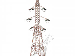 electricity pole 7 weathered 3Dモデル
