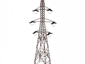 electricity pole 7 weathered 3D Model
