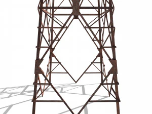 electricity pole 7 weathered 3D Model