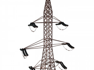 electricity pole 7 weathered 3Dモデル