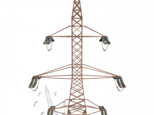 electricity pole 7 weathered 3Dモデル