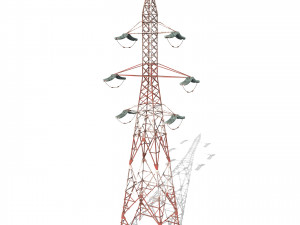 electricity pole 8 weathered Modèle 3D