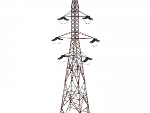 electricity pole 8 weathered 3D Модель