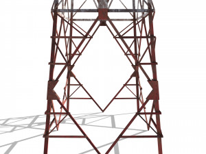 electricity pole 8 weathered 3D Модель