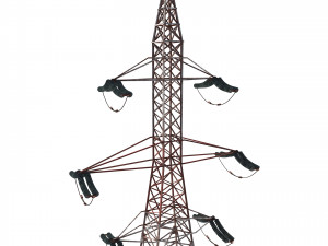 electricity pole 8 weathered 3D Модель