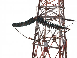 electricity pole 8 weathered 3D Модель