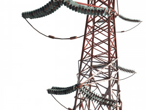 electricity pole 8 weathered 3D Модель