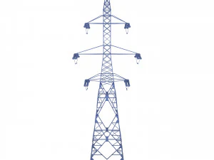 electricity pole 8 weathered 3D Model