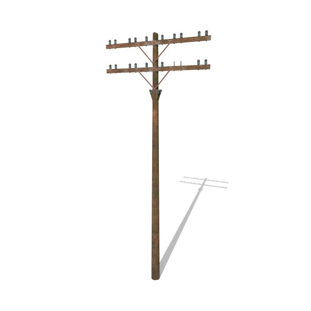electricity pole 9 weathered 3D Модель .c4d .max .obj .3ds .fbx .stl .blend 
