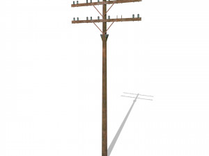 electricity pole 9 weathered 3Dモデル