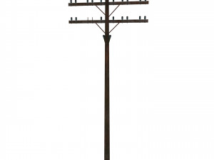 electricity pole 9 weathered 3D Модель