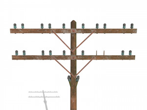 electricity pole 9 weathered 3D Модель