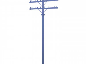 electricity pole 9 weathered 3D Модель