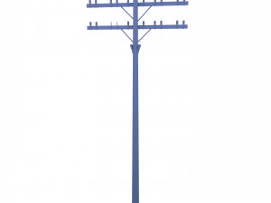 electricity pole 9 weathered 3D Модель