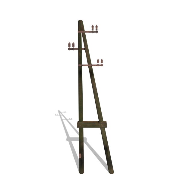 electricity pole 10 weathered 3D Модель .c4d .max .obj .3ds .fbx .stl .blend 