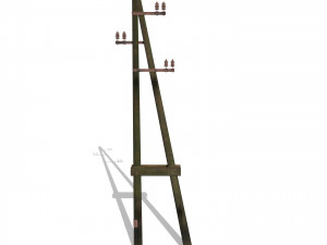 electricity pole 10 weathered 3Dモデル
