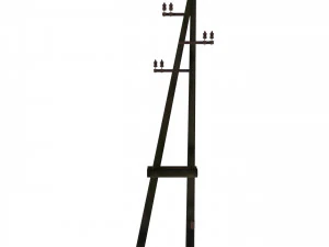 electricity pole 10 weathered 3D Model