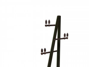 electricity pole 10 weathered 3D Модель