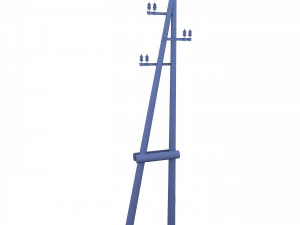electricity pole 10 weathered 3D Model