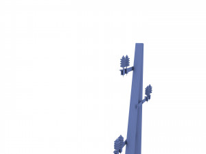 electricity pole 10 weathered 3D Модель