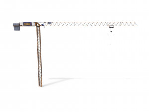 low poly tower crane weathered Modello 3D