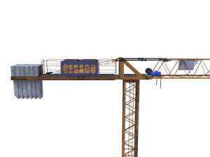 low poly tower crane weathered Modello 3D
