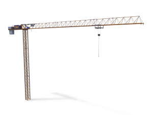 low poly tower crane weathered Modello 3D