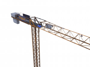 low poly tower crane weathered Modello 3D