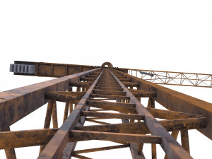 low poly tower crane weathered Modello 3D