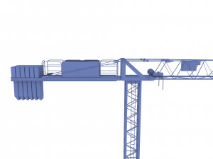 low poly tower crane weathered Modello 3D