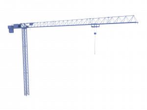 low poly tower crane weathered Modello 3D