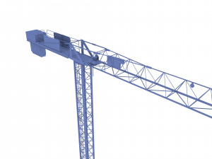 low poly tower crane weathered Modello 3D