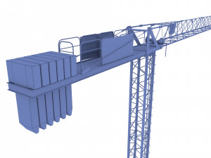 low poly tower crane weathered Modello 3D