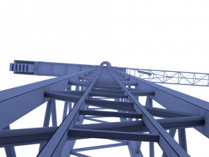 low poly tower crane weathered Modello 3D