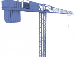 low poly tower crane weathered Modello 3D