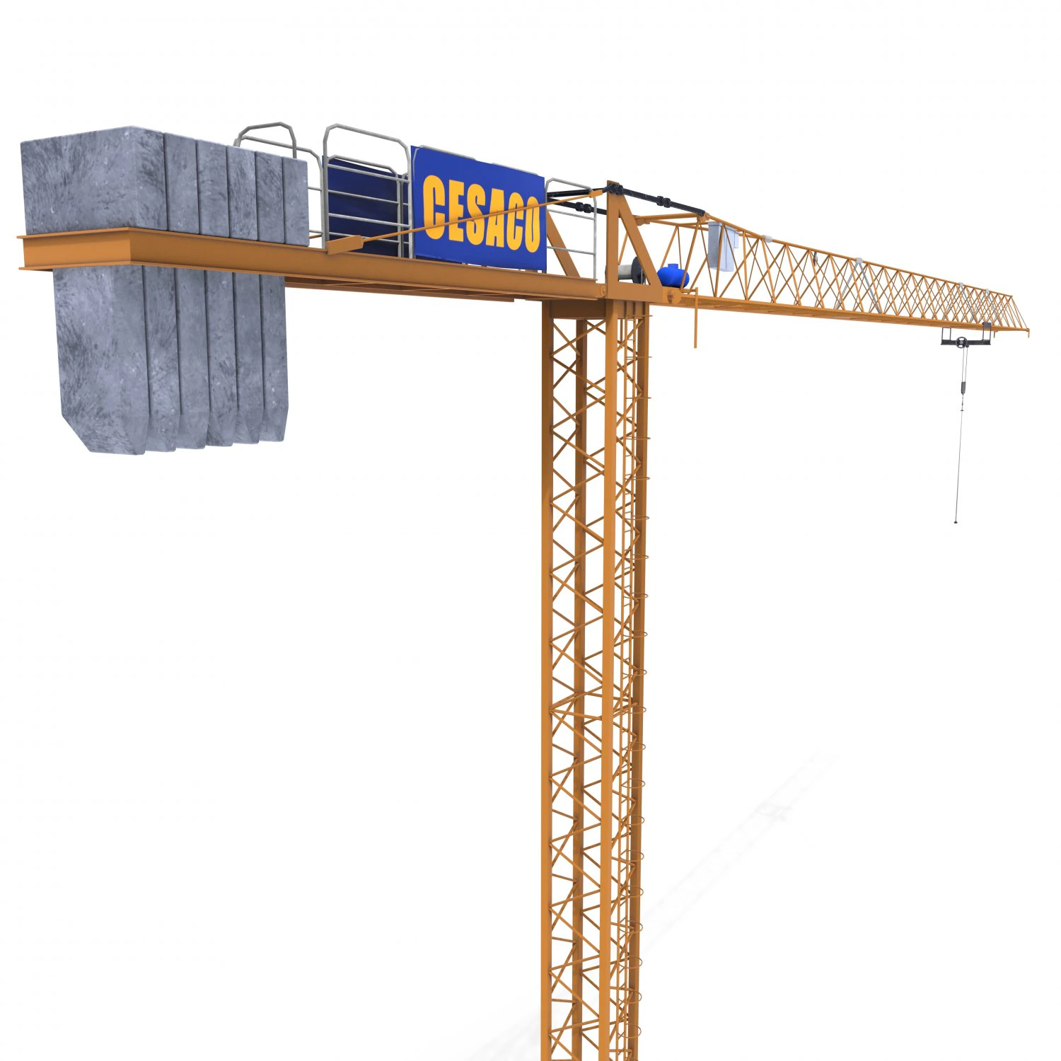low poly tower crane 3D Model .c4d .max .obj .3ds .fbx .stl .blend 