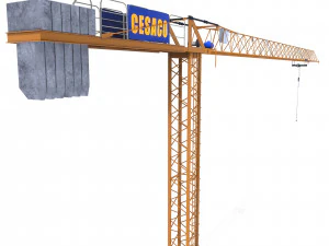 low poly tower crane 3D Model