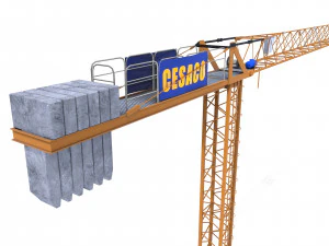 low poly tower crane 3D Model