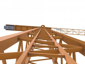 low poly tower crane 3D Model
