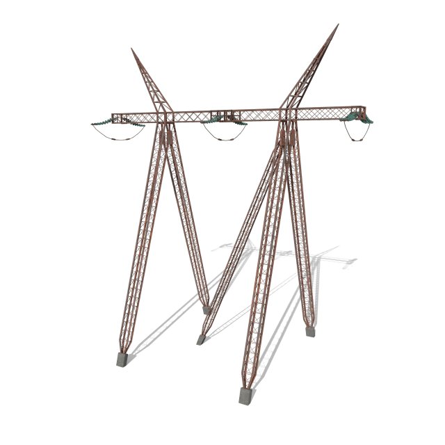 electricity pole 11 weathered 3D Model .c4d .max .obj .3ds .fbx .stl .blend 