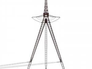 electricity pole 11 weathered 3D Model