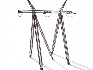 electricity pole 11 weathered 3D Model
