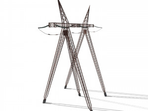 electricity pole 11 weathered 3D Model