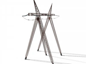 electricity pole 11 weathered 3D Model
