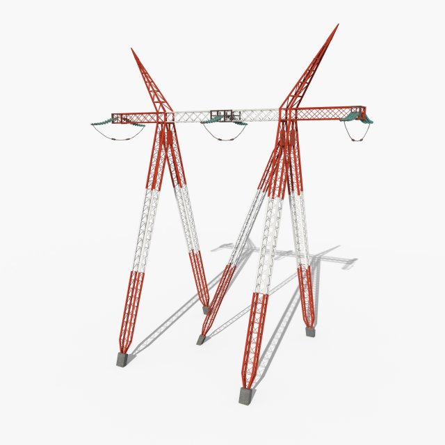 electricity pole 12 3D Model .c4d .max .obj .3ds .fbx .stl .blend 