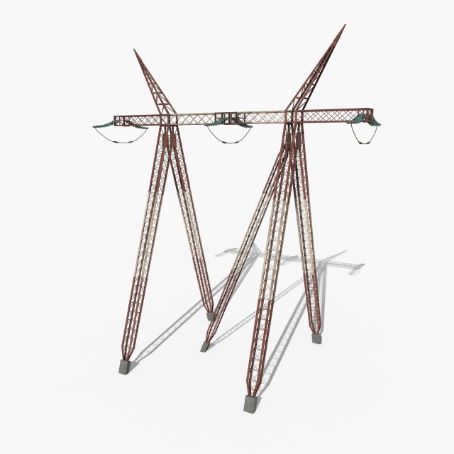 electricity pole 12 weathered 3Dモデル .c4d .max .obj .3ds .fbx .stl .blend 