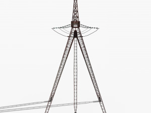 electricity pole 12 weathered 3Dモデル