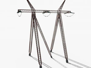 electricity pole 12 weathered 3D Model