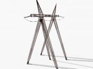 electricity pole 12 weathered 3D Model